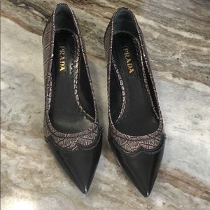 Prada kitten heel pumps